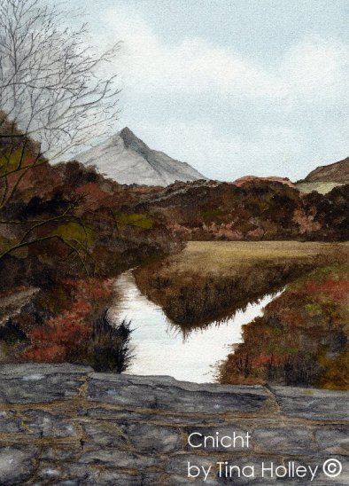 Cnicht, The Welsh Matterhorn. Watercolour painting by Tina Holley