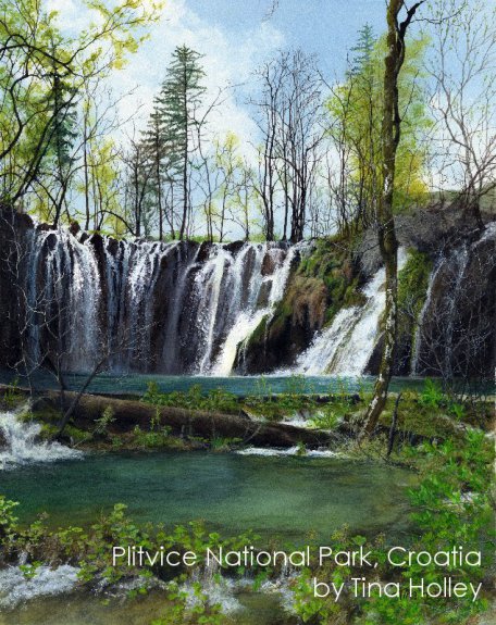 Waterfalls in Pltvice National Park, Croatia painted by Tina Holley