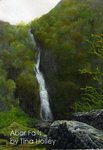 Aber Falls, North Wales. Watercolour painting by Tina Holley.