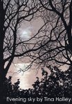Evening sky with silhouette trees. Tina Holley watercolour painting.